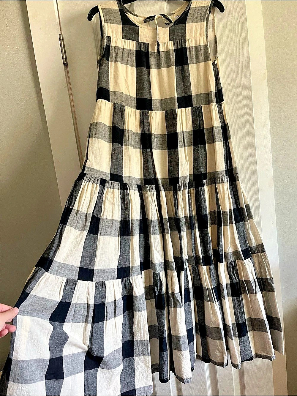 Laude the label Cotton Maxi Dress in Black & Cream Size XS - Picture 2 of 6